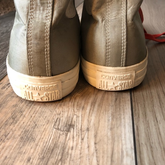 Custom Converse Boston High Tops Grey/Silver with Red Laces Men's Size 10 - Picture 8 of 15